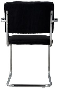 Zuiver Ridge Rib Eetkamerstoel Arm Zwart Chroom Rib