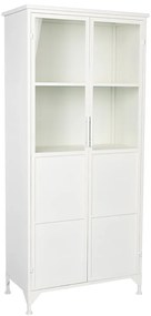Witte Kast Van Ijzer En Glas - 68x35x150cm.