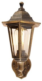 Klassieke buitenwandlamp antiek goud met bewegingssensor - New Haven