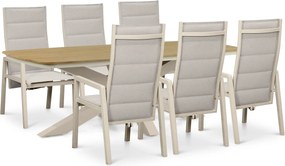 Tuinset 6 personen 220 cm Aluminium Taupe Lifestyle Garden Furniture Essence/Camila