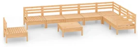 vidaXL 9-delige Loungeset massief grenenhout