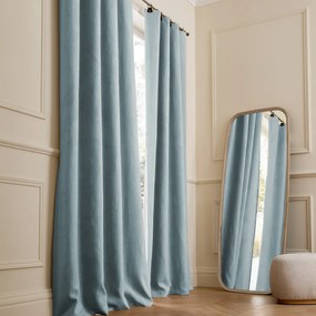 Verduisteringsgordijn van gewassen linnen, leren lussen, Private