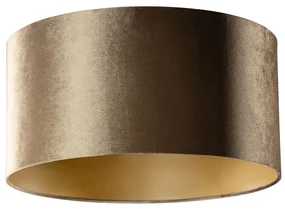 Velours lampenkap brons met gouden binnenkant 50/50/25 Klassiek / Antiek rond