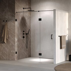 Brauer Void profielloze nisdeur 170cm met draaideur 70cm aan glas zwart mat