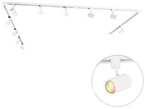 Smart 1-fase railsysteem met 10 Spot / Opbouwspot / Plafondspots wit incl. Wifi GU10 - Jeana Modern GU10 Binnenverlichting Lamp