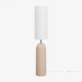 Macarena Vloerlamp Van Keramiek En Linnen Beige – Crème - Sklum