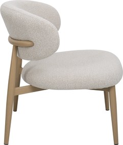 Fauteuil Eiken Met Creme Stof