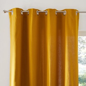 Effen oogjesgordijn van geweven katoenen Panama