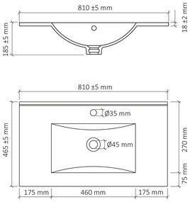 Differnz Country slide wastafel keramiek wit