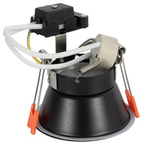 Set van 12 inbouwspots zwart GU10 50mm IP44 - Dept