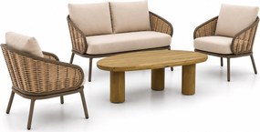 Stoel en Bank Loungeset 4 personen Aluminium Taupe  Apple Bee Pine