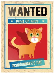 Ilustratie Schrodinger's cat and dead or alive wanted poster, drmakkoy