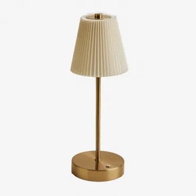 Myrdal Draadloze Led Tafellamp In Ijzer Beige – Crème - Sklum