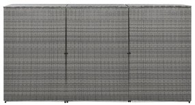 vidaXL Containerberging driedubbel 229x78x120 cm poly rattan antraciet
