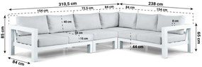 Hoek loungeset 6 personen Aluminium Wit  Lifestyle Garden Furniture Luca