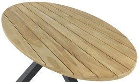 Dining Tuintafel ovaal 280 x 130 cm Old teak greywash Santika Diogo