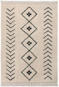 Wasbaar laagpolig katoenen kindervloerkleed Bereber Rhombs, handgemaakt