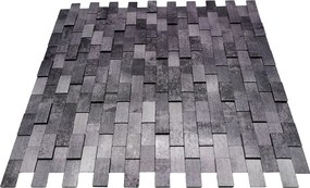 Zelfklevende Mozaïektegels Metaal | Steenstrip 3D Antraciet | 30×29,8 cm | Keuken, Bad &amp; WC