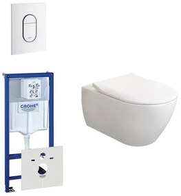Villeroy & Boch Subway 2.0 ViFresh toiletset met slimseat softclose en quick release en bedieningsplaat verticaal wit 0729205/0729242/ga91964/sw60341/