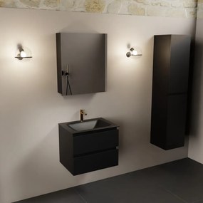 Mondiaz Aivy badmeubel 60cm urban met wastafel solid surface urban midden 1 kraangat en spiegelkast