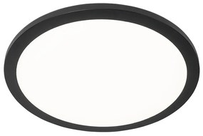 Moderne plafonnière zwart 40cm incl. LED 3-staps dimbaar IP44 - Steve Modern IP44 rond Binnenverlichting Lamp