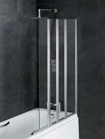 Eastbrook Volente badwand met vouwpanelen en vast deel rechts 100x140cm chroom