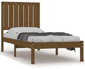 vidaXL Bedframe massief hout honingbruin 75x190 cm 2FT6 Small Single