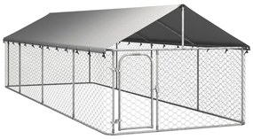 vidaXL Hondenkennel voor buiten met dak 600x200x150 cm