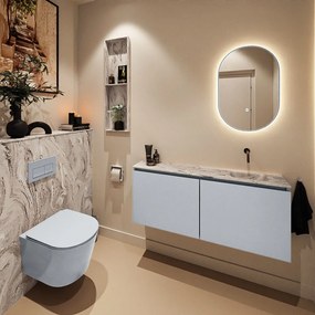 Mondiaz Ture DLux toiletmeubel 120cm clay met wastafel glace rechts zonder kraangat