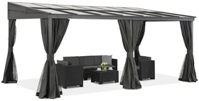 Aluminium terrasoverkapping 4 x 6 m Tarragona Premium Garden Point antraciet
