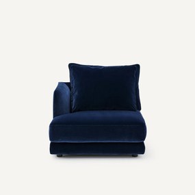 Halve bank links, modulair, van fluweel, TIBERIO