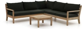 Hoek loungeset ROUGH | 5 personen | Loungeset Natural Teak | Hoekbank Teakhout | 230x230cm | Kees Smit Tuinmeubelen