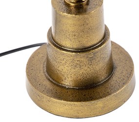 Tafellamp brons met velours lampenkap blad dessin met gouden binnenkant - Pisos