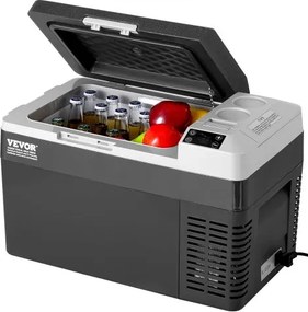 VEVOR 25L Compressor Koelbox met Vriesvak en LED-display voor op Reis, -20 tot 20°C, 12/24V DC en 110/240V AC, Draagbare Autokoelkast met ECO/MAX-modus voor Auto, Camping, Boot en Camper