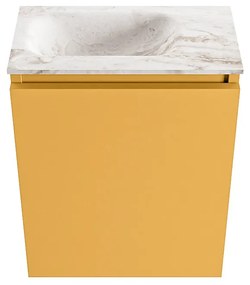 Mondiaz Ture DLux toiletmeubel 40cm ocher met wastafel frappe links zonder kraangat