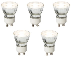 Set van 5 GU10 dimbare LED lamp 35 mm 3W 220 lm 3000K