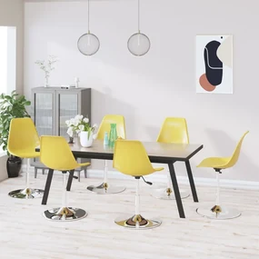vidaXL Eetkamerstoelen draaibaar 6 st polypropeen geel