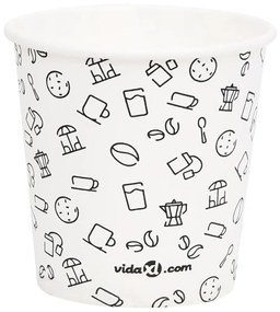 vidaXL 100 st Koffiebekers 120 ml papier wit en zwart