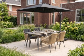 Tuinset 4 personen 180 cm Aluminium/Rope Taupe De Laan Projects