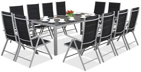 Garden Point aluminium tuinmeubelen met grote Polywood Verona tafel voor 12 personen