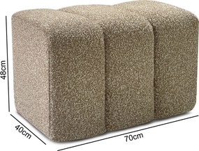 Halbankje Zachte Stof Taupe 72 Cm