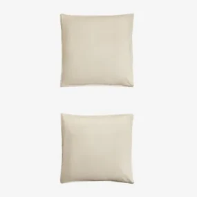 Set Van 2 Kussenslopen Van Sorana-linnen Van 160 G/m² Beige - Semoline & 60 X 60 Cm - Sklum