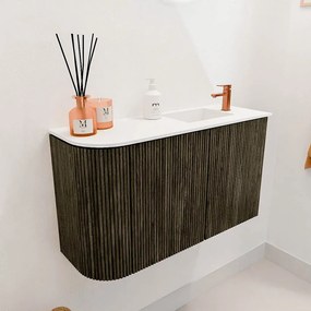 Mondiaz Joya 70cm toiletmeubel ronding links shadow met wastafel faye rechts 1 kraangat talc