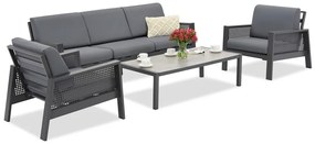 Garden Point antraciet Almeria tuinmeubilair voor 5 personen