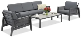 Garden Point antraciet Almeria tuinmeubilair voor 5 personen