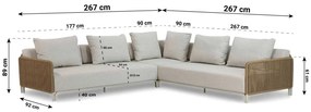 Hoek loungeset 5 personen Aluminium/rope Taupe  Coco Colorado