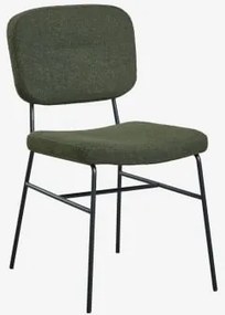Set Van 2 Gestoffeerde Eetkamerstoelen Milih Leger Groen - Sklum