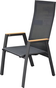 Showroommodel Nancy dining tuinstoel aluminium teak antraciet ( set van 4)