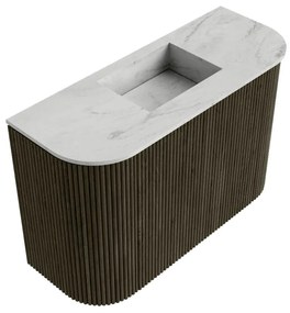 Mondiaz Joya DLux 65cm toiletmeubel ronding links/rechts shadow met wastafel faye midden zonder kraangat opalo