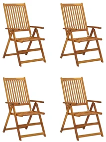 vidaXL Tuinstoelen 4 st verstelbaar met kussens massief acaciahout